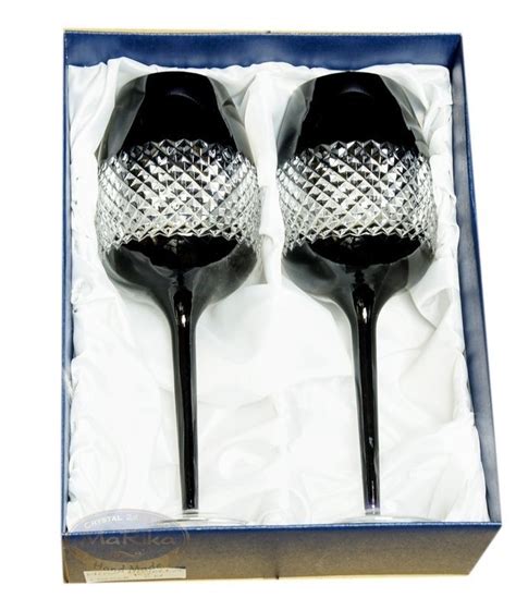 black crystal wine glasses 2 pcs ts for her ts for him