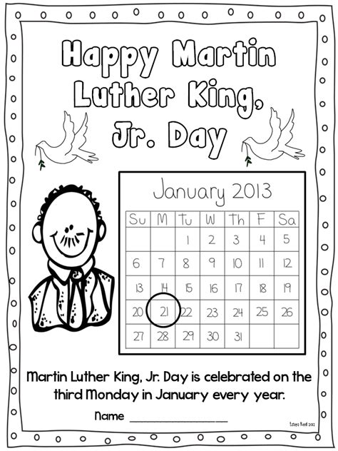 martin luther king worksheets  kindergarten printable kindergarten