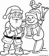 Coloring 65ff Santa Snowman Pages Printable sketch template