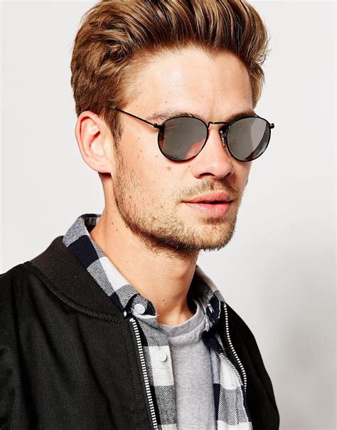 Asos Round Sunglasses In Matt Black For Men Lyst