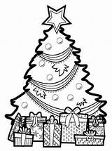 Coloring Christmas Tree Presents Pages Printable Print Pdf Ornaments Everfreecoloring sketch template