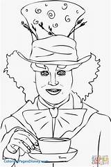 Tim Burton Coloring Pages Hatter Mad Getdrawings Color Printable Getcolorings sketch template