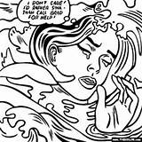 Roy Lichtenstein Crying Drowning Getcolorings sketch template