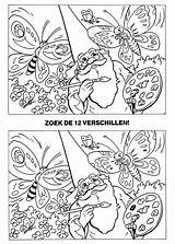 Zoek Verschillen Kleurplaten Werkbladen Puzzles Paradijs sketch template