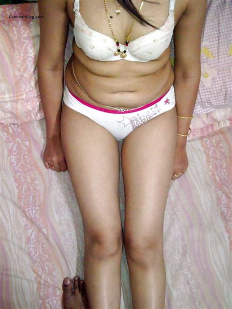 hot indian wife posing in sexy white bra and panties 8