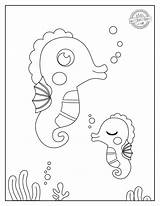 Seahorse Careful Shh sketch template