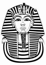 Coloring Tutankhamun Getcolorings Egyptian sketch template