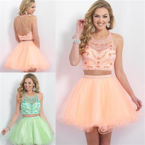 Two Pieces Short Graduation Dresses For Grade 8th High