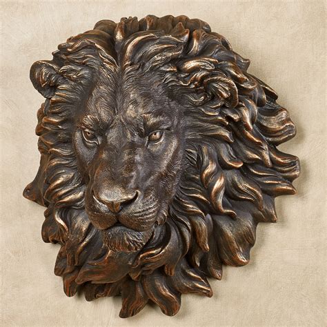 power  presence lion head wall sculpture