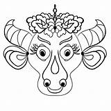 Cow Zentangle sketch template