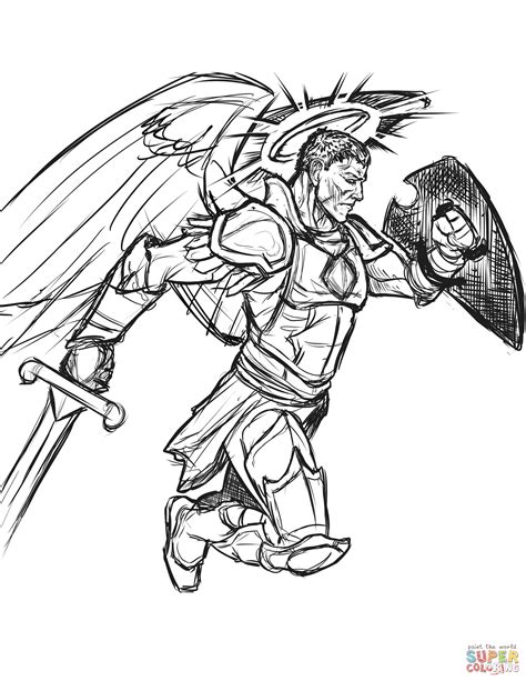warrior angel coloring page  printable coloring pages
