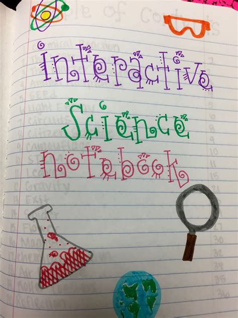 title page  cover pages  interactive notebooks teaching science