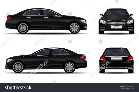realistic car sedan front view side stock vector royalty