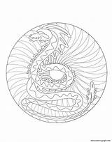Dragon Coloring Mandalas Mandala Pages Color Print Kids Printable Adults Ready Difficult Zen Coloriage Children Incredible Colouring Imprimer Animal Books sketch template