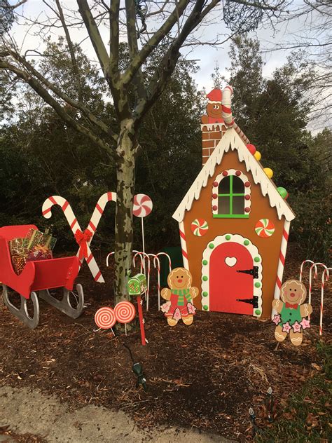 wooden gingerbread house life sized christmas yard decorations