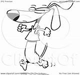 Jogging Wiener Shirt Dog Toonaday Royalty Outline Illustration Cartoon Rf Clip 2021 sketch template