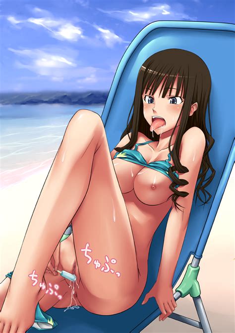 hamihe morishima haruka amagami 1girl anus barefoot beach bikini