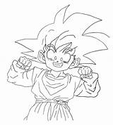 Goten Gotenks Goku Trunks Coloringhome Dbz Saiyan Gohan sketch template