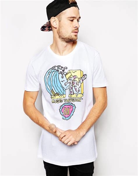 asos asos longline  shirt  mtv  print  asos mens tees mens tshirts latest fashion