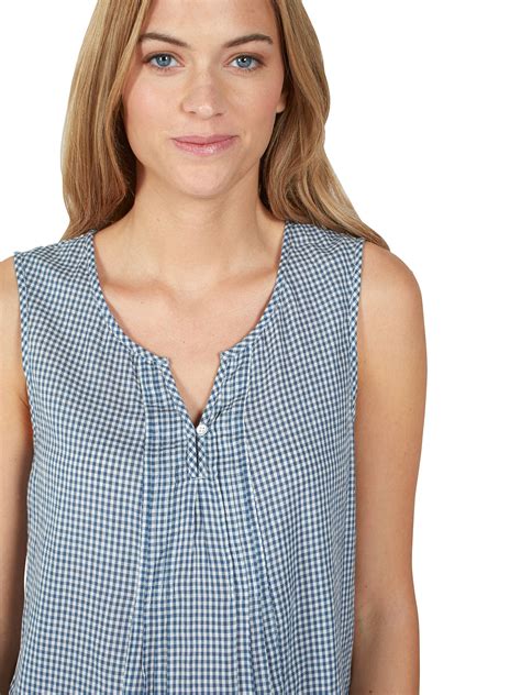 fat face juliet gingham cami top ivory at john lewis and partners