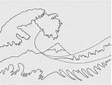 Wave Hokusai Onda Angelnik Waves Onde Middle Water Vendicatori sketch template