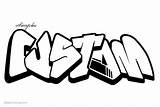 Graffiti Coloring Pages Letters Drawing Custom Line Printable Color Kids sketch template