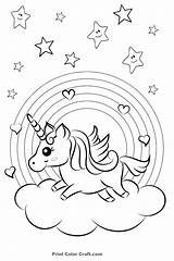 Unicorn Coloring Rainbow Pages Cute Hearts Print Printable Colorful Girls Color Kids Easy Animal Colouring Adults Heart Sheet Sheets Adult sketch template