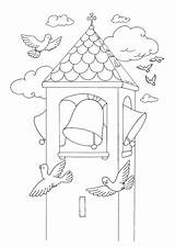 Schede Campanile Pasqua Pasquali Primavera Disegnare Biblici Bimbidicarta Bacheca sketch template