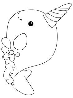 cute baby narwhal coloring pages kiarahs  pinterest animal