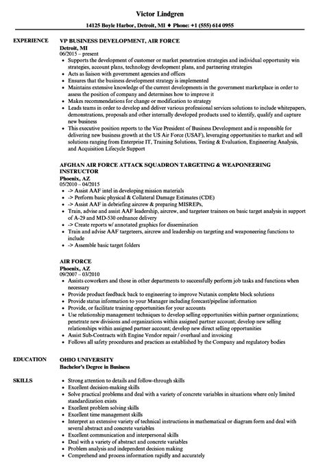 air force resume template