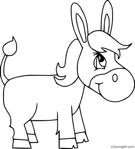 donkey funny baby donkey cute donkey easy coloring pages animal