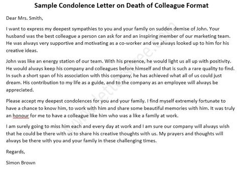 coworker colleague condolences message