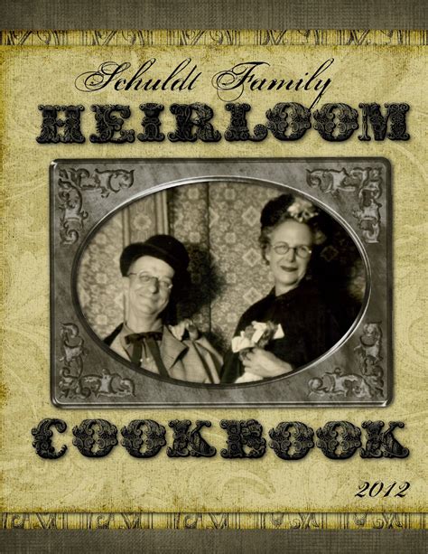 heritage collector storybook family heirloom cookbook template