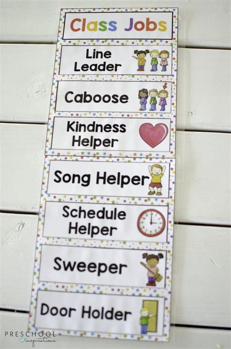 classroom jobs helper chart  ideas preschool inspirations