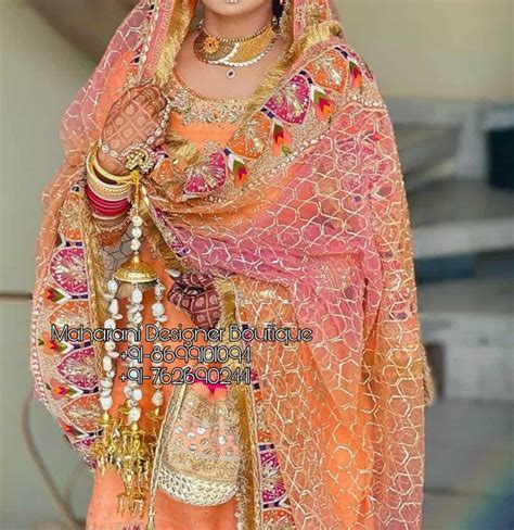 bridal punjabi suits  heavy dupatta maharani designer boutique