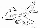 Coloring Airplane Clipart Jet Pages Color sketch template