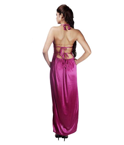 Buy Boosah Multi Color Satin Nighty And Night Gowns Pack Of 2 Online At