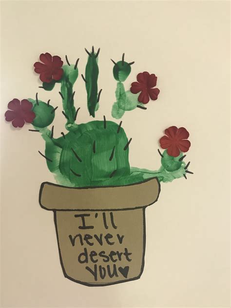cactus handprint art desert crafts toddler art baby art projects