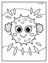 Pufferfish sketch template