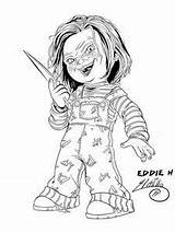 Horror Annabelle Chucky sketch template