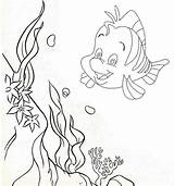 Coloring Flounder Underwater Pages Sixteen Mermaid Fans Cute Little Disney sketch template