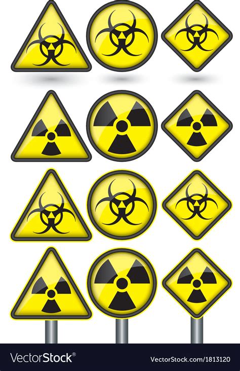 radiation sign radiation symbol set royalty  vector