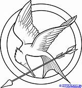 Hunger Games Coloring Drawing Pages Logo Mockingjay Symbol Printable Drawings Draw Kids Symbols Step Print Jogos Vorazes Easy Nerd Templates sketch template