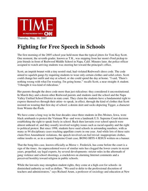 speech  schools article  time magazine