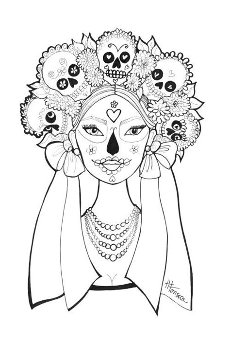 printable day   dead coloring pages  heather fonseca