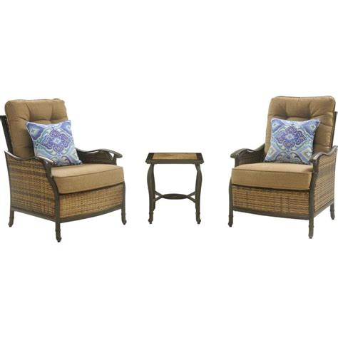 hanover outdoor furniture hudson square  piece brown
