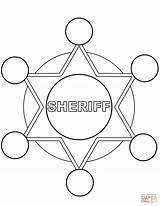 Coloring Sheriff Star Badge Pages Printable Sponsored Links sketch template