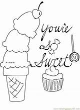 Ice Cream Coloring Pages Printable Kids Sweet sketch template