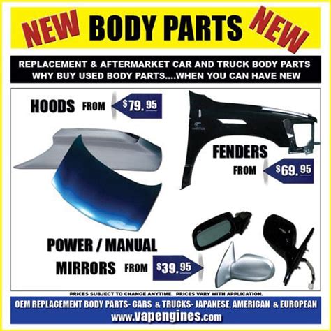body parts aftermarket replacements valley auto parts  engines