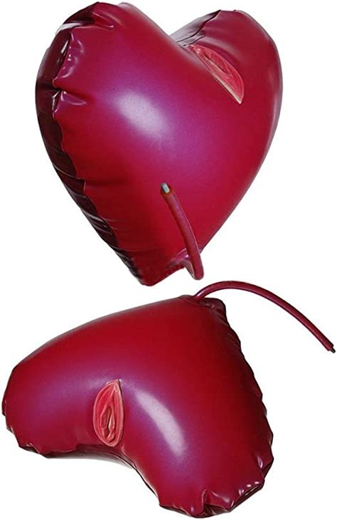 inflatable latex rubber gummy heart shaped pillow with vagina male